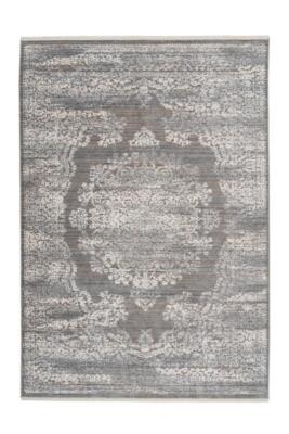 Vintage Teppich Kurzflor Grau Orientalisch Shabby Look Design Flur200x290 cm