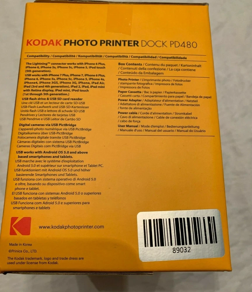 Kodak PD480 iPhone Charging Photo Printer Dock NEW IN BOX UNOPENED