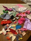 Vintage Lot Barbie Doll And Smaller Clothes Outfits Shirt Jacket Dress Pants