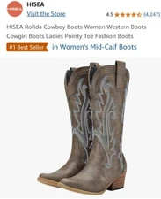 HISEA Rollda Cowboy Boots Women Western Boots Cowgirl boots size 9 womens