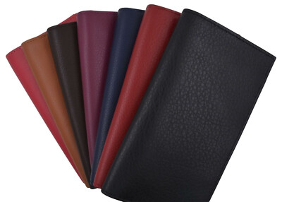 #ad Genuine Cow Napa Leather Slim Checkbook Cover With Pen Holder $16.16