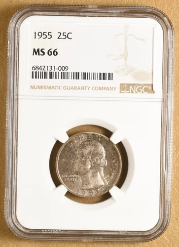 1955 P Washington Silver Quarter NGC MS66
