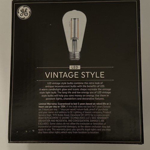 GE LED Vintage Light Bulb ST19 Medium & dimmable Base 6 Watt 2-Pk Clear Glass - Picture 6 of 8