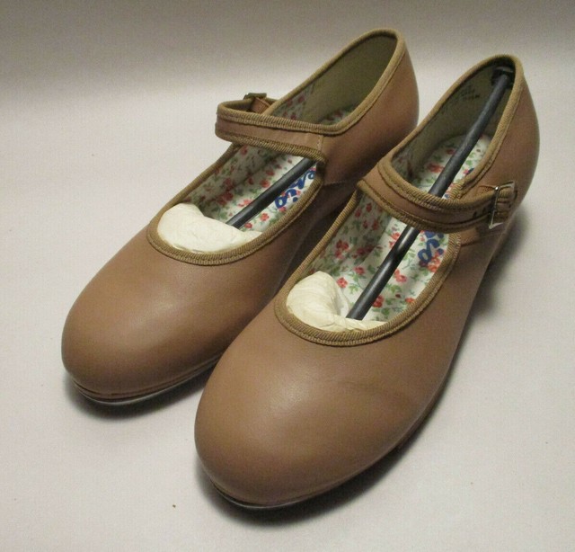 New in Box Capezio Womens 5.5M Leather Tele Tone Tap Tan Mary Jane
