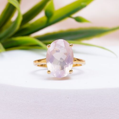 Rose Quartz Ring, 925 Silver Sterling, Gemstone Ring, Handmade All Size Ring - Picture 11 of 12