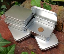 Rectangle Metal Tin with Hinged Lid 150ml *Crafts Storage Sweets Stickers *NEW