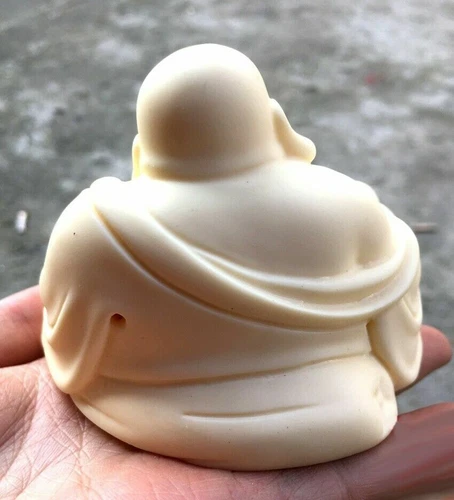 Chinese Tagua Nut resin Happy Laughing Maitreya Buddha Statue Buddhism - Picture 4 of 4