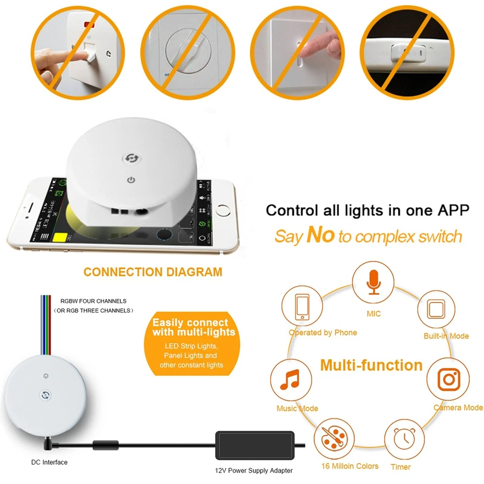 UFO Wireless bluetooth RGB LED Strip Controller F iOS iPhone Android Phone - Image 3 of 4
