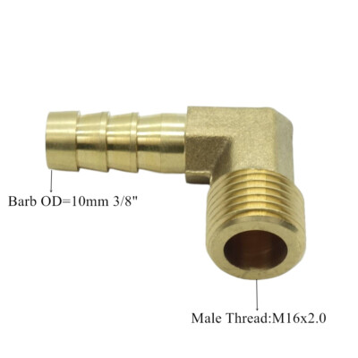 Elbow Brass 3/8 In End A Diameter Crimp & Hose Barb Fittings 3/8 HOSE BARB ELBOW 90 DEGREE Brass Pipe Fitting UNION Gas Fuel Water Air Hose Barb-to-NPT Elbow Brass Crimp - Foto 6