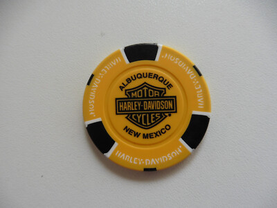 US HARLEY DAVIDSON NEW MEXICO ALBUQUERQUE POKER CHIP GELB MOTORRAD MOTORBIKE USA