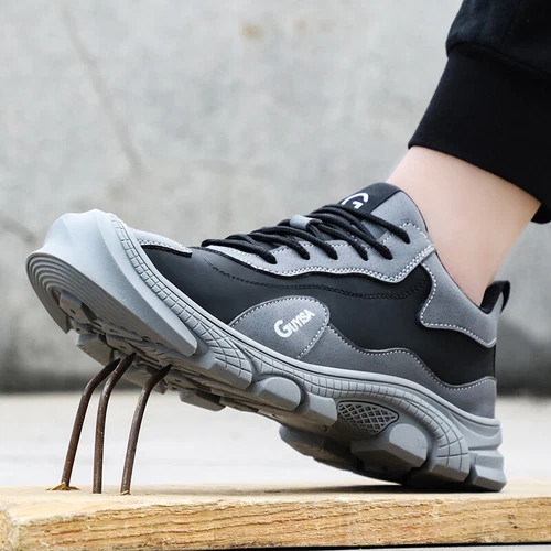 Men's Safety Shoes Steel Toe Cap Breathable Non-slip Indestructible Boots Hiking - Picture 4 of 16