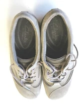 L👀K Clarks In-Motion Womens Walking Shoes Size 6M Gray 35740 Leather 🔥 