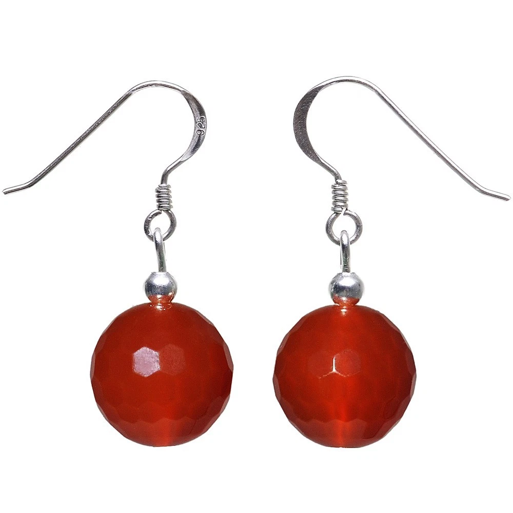 Orecchini pendenti in argento sterling corniola con pietre preziose di