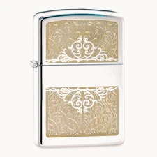 Brand New -- Zippo Manufacturing Co. Filigree Initial Metallic Lighter