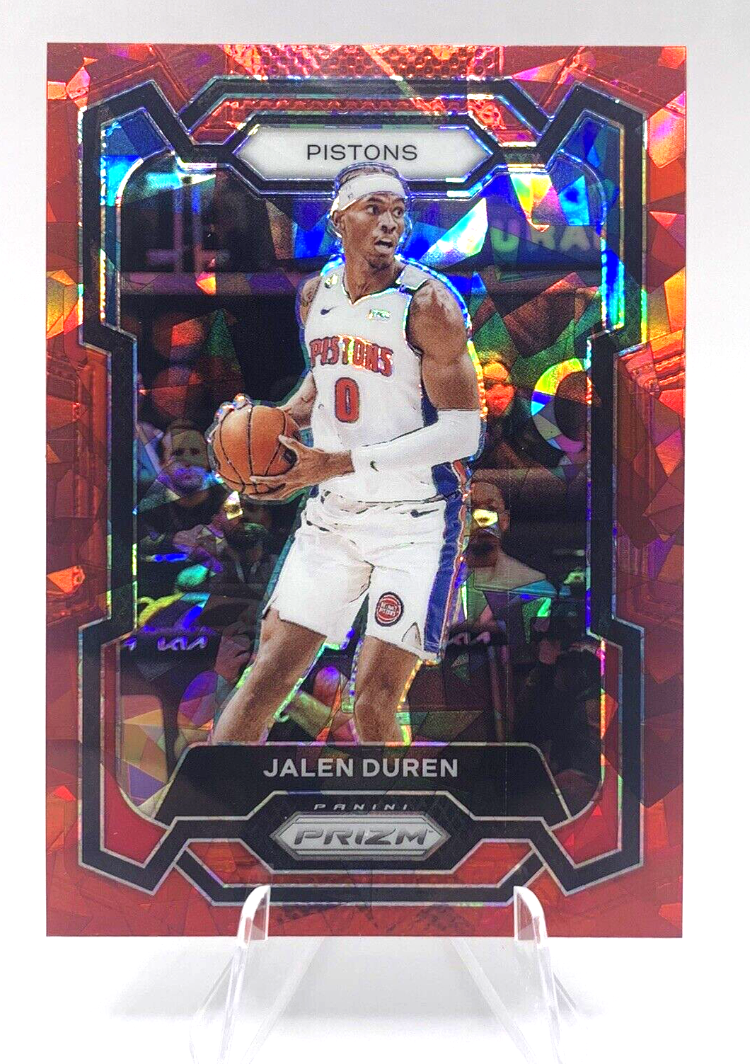 Jalen Duren 2023-24 Panini Prizm Cracked Red Ice #210 Detroit Pistons