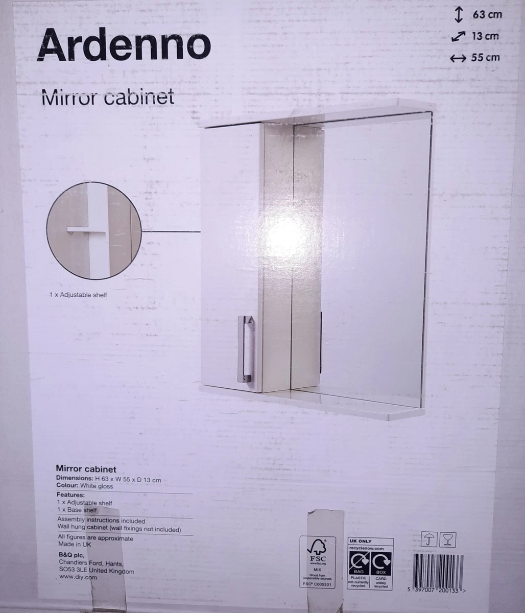 B and q bathroom mirror cabinet deals