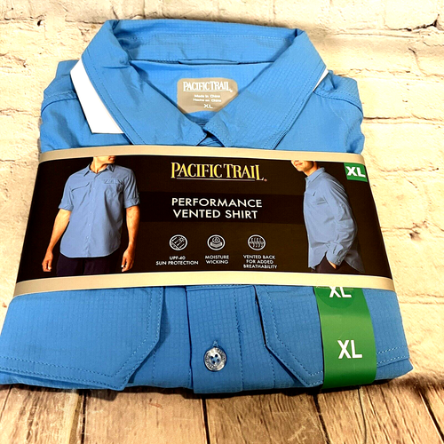 Chemise Huk Pêche Homme XL Bleu – Manches Courtes, Ventilée, Performance