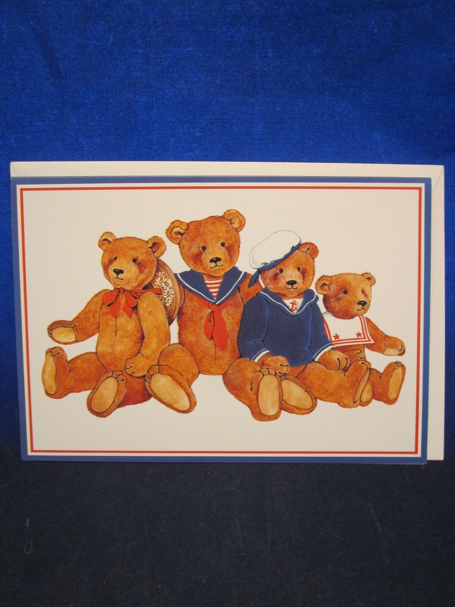 GORDON FRASER Teddy Bear Card 5x7 Happy Birthday from the whole