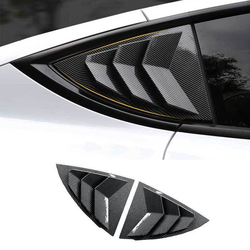 Carbon Fiber Side Window Louver Shutter Cover Trim For Tesla Model Y 2020-2022