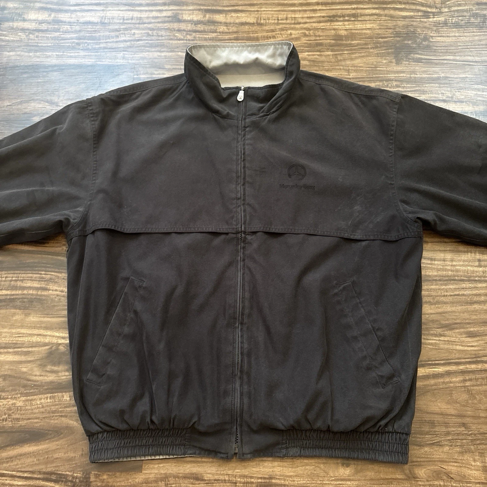 Men’s M Vintage Mercedes-Benz Reversible 2-Way Corporate Golf Harrington Jacket image 2