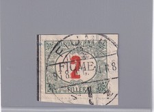 Fiume 1918/19 Sceau pour timbre « Fiume » Vert Et Rouge Surtimbré 507/s59
