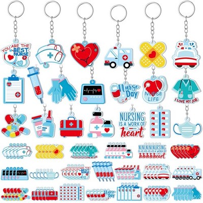 100 Pcs Nurses Week Gifts Bulk 2026 Nurse Keychains Nurses Appreciation Keych...