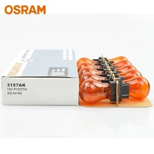 2PC Osram Sylvania OEM 3157 AK 12V PY27/7W Amber Turn Signal Light Bulb