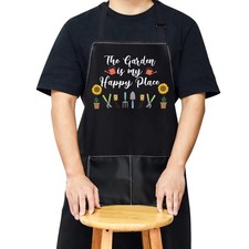 Gardening Apron With Pockets Gardener Gifts The Garden Is My Happy Place Adju...