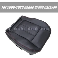 Fits 2010-2020 Dodge Grand Caravan Driver Bottom Leather Seat Cover Black