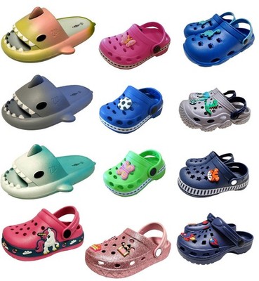 Kinder Hausschuhe EVA Clogs Gartenschuhe Badeschuhe Freizeit Hai Strand Gr.21-35