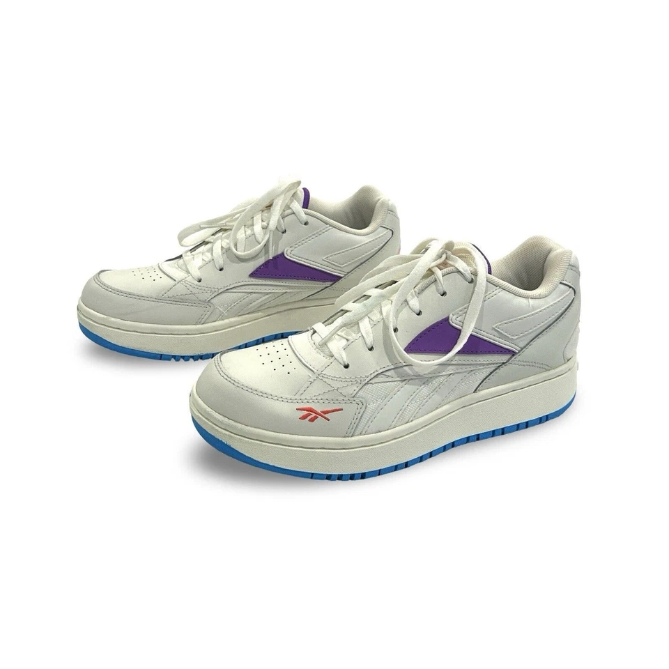 锐步 Court 双混运动鞋女式 7 码白色和紫色 — 第 3/4 张图片