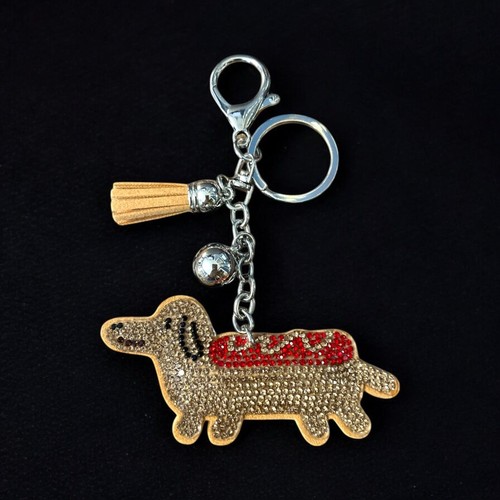Süßer Cartoon Dackel Schlüsselanhänger Strass Key Chain - Bild 2 von 3