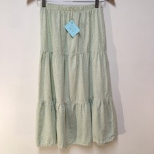 Skirt Flannel Girls XL 14/16 Maxi Green Polka Dot Ruffle Tier Mom and Pop's Kids