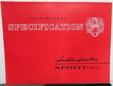 1964 Austin Healey Sprite Mk Ii Preliminary Specifications Sales Folder 1964 Austin Healey Sprite Mk Ii Preliminary Specifications Sales Folder
