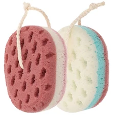 2 Pcs Oval Bathing Sponge Exfoliator Sponge Shower Sponge for Skin Care