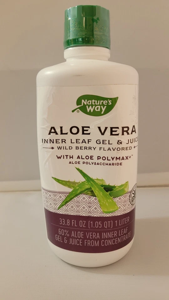 Gel y jugo de aloe vera Natures Way sabor a bayas silvestres 33,8 OZ 11/24 Foto 2 de 4