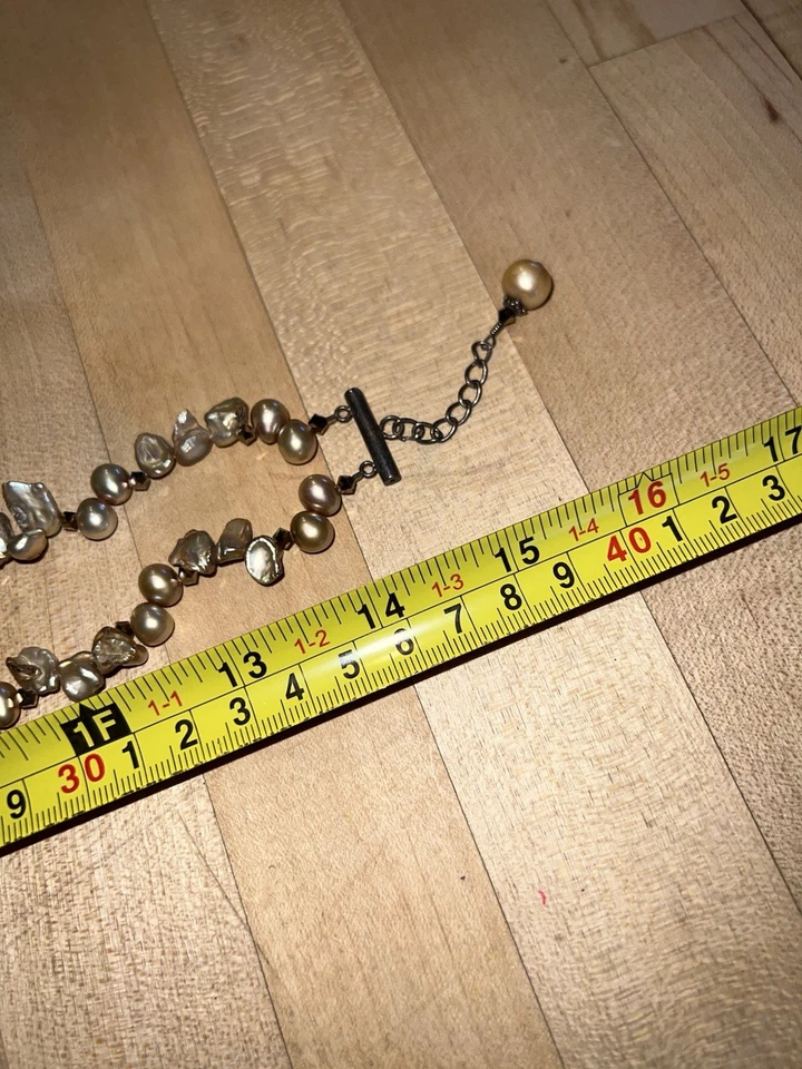 Freshwater Peacock Pearl Double Strand Vintage 14” - Image 2 of 2