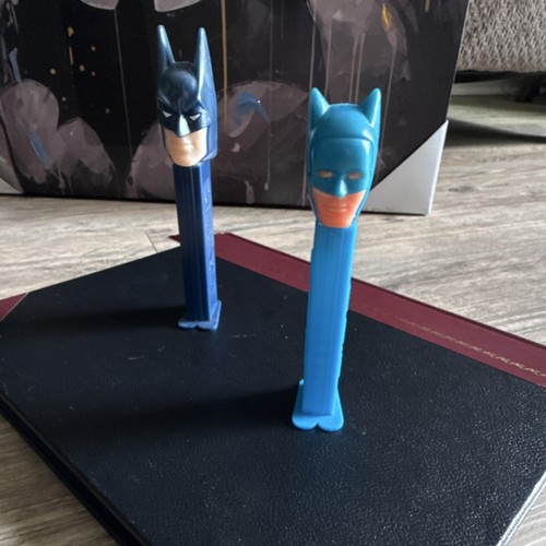 Batman PEZ Candy Dispensers Lot of 2 Blue Superheroes Theme