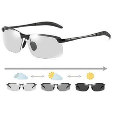 White-black Polarized Photochromic Sunglasses Day and Night Driving Glasses