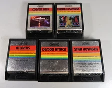 ATARI 2600: IMAGIC Lot of 5 Cartridges Demon Attack, Atlantis, Riddle Sphinx