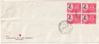 India 1957 international RED CROSS Conference cover FDC first day cover bl.of 4