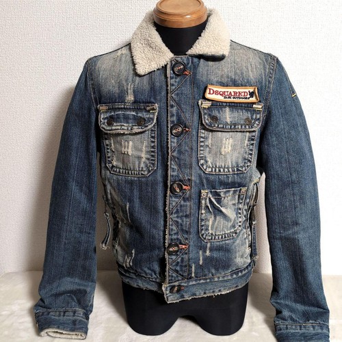 Used DSQUARED2 Boa Denim Jacket G-Jean Outer Mens Size M Very Rare Item - Picture 2 of 8