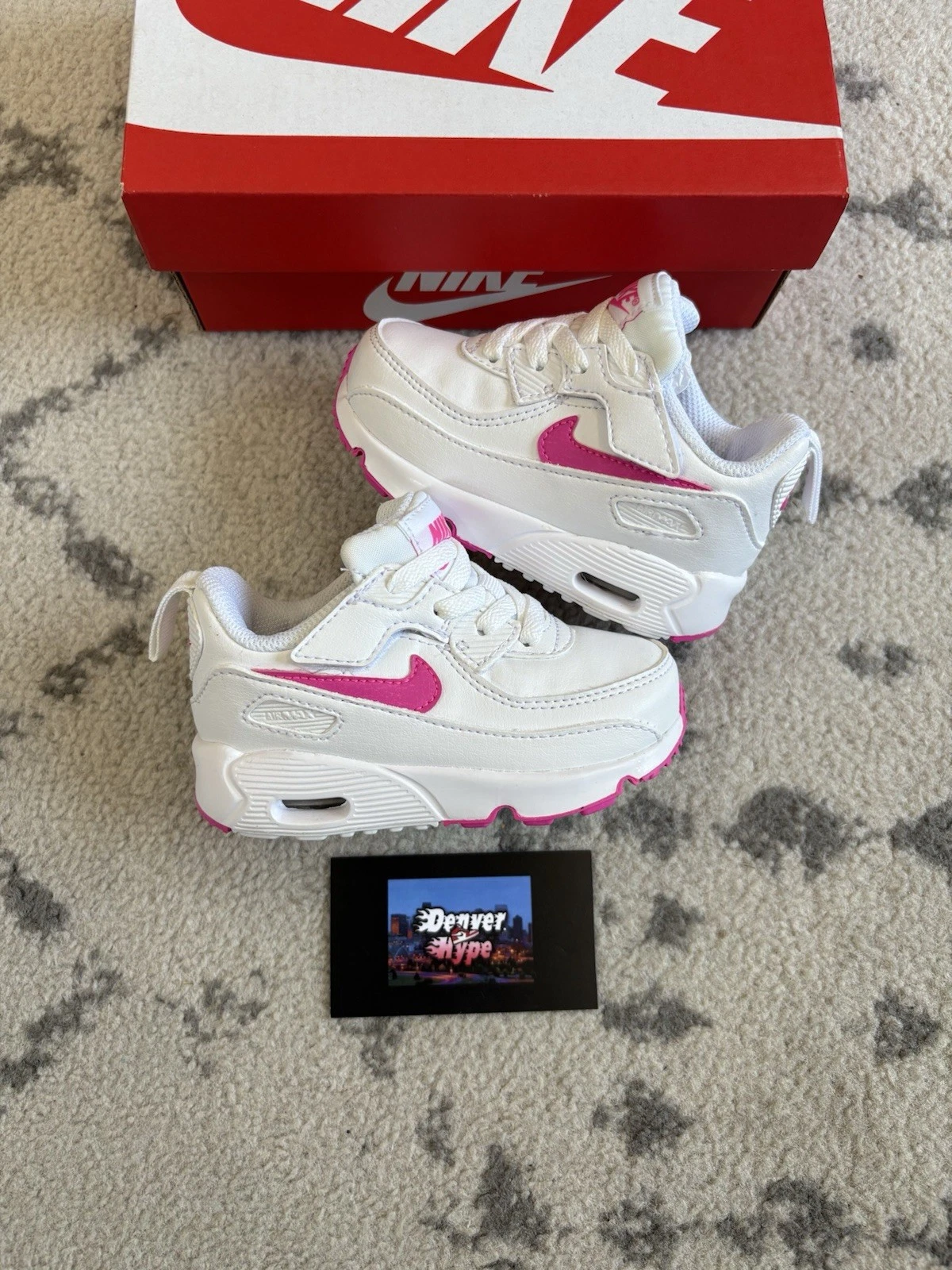 Taglia 6c Nike Air Max 90 EasyOn Bianco Laser Fushia NUOVISSIME HF6359 101