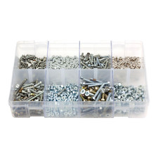 Assorted Box of BA Screws And Nuts (2BA - 6BA) Round Head Slotted 500 Pairs