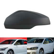 Left Primed Wing Door Mirror Cover Caps Casing Passenger Side For VW Polo VI 17+
