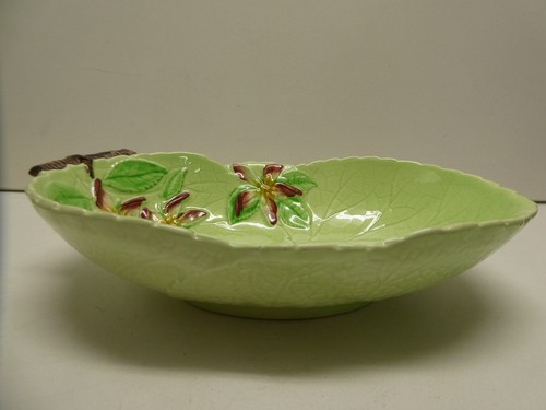 VINTAGE CARLTON WARE GREEN FLORAL PLATE LEAF DISH BOWL - Picture 2 of 9
