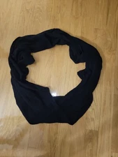 Portolano 100% Cashmere Cable Stitch Infinity Scarf Black One Size 
