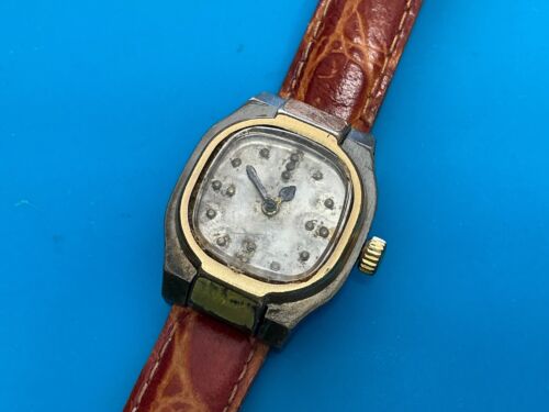 American Foundation For The Blind Gold Plated Braille Watch New Battery WORKING