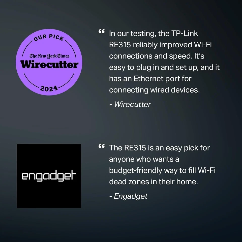 TP-Link AC1200 WiFi Extender, 2024 Wirecutter Best WiFi Extender, 1.2Gbps home - Image 2 of 4