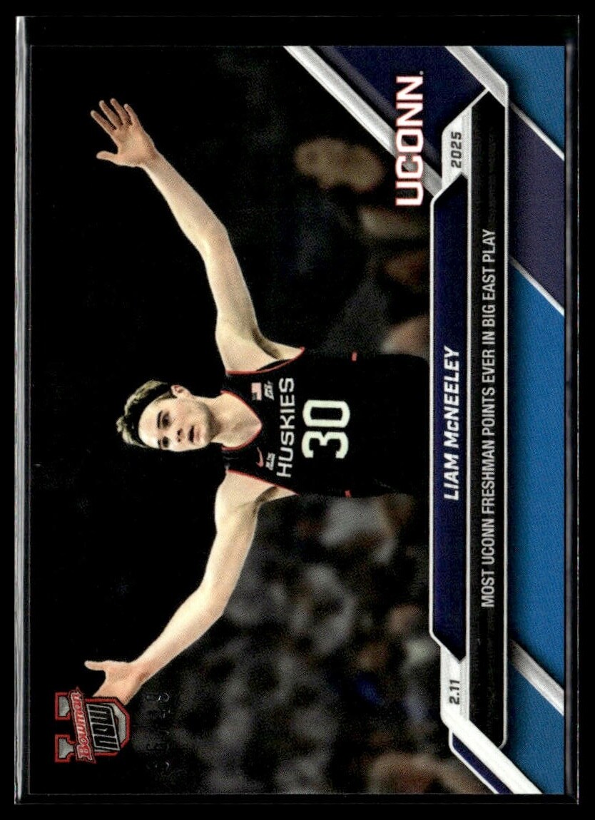 2024-25 Topps Bowman U Now 64 Liam McNeeley UConn Huskies Blue 36/49